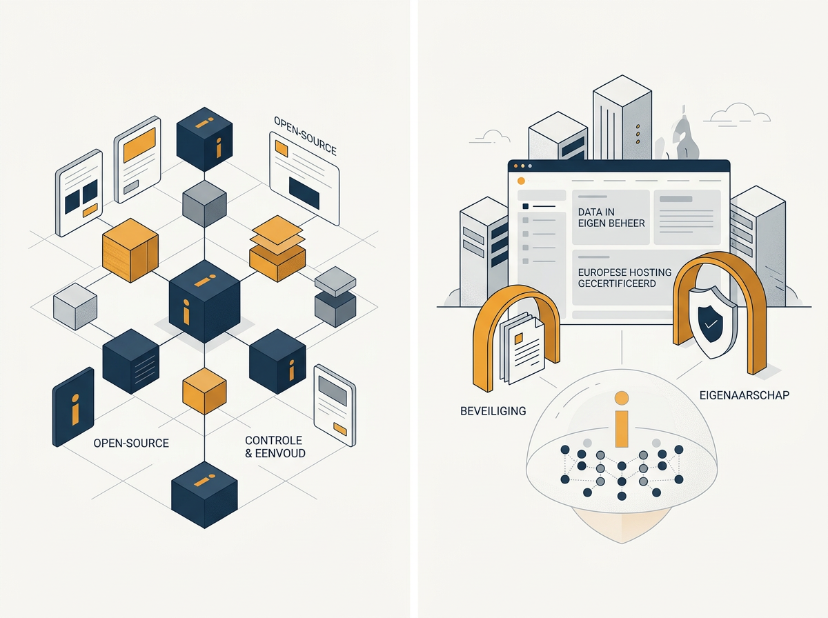 Rustige illustratie over softwarestructuur, eigenaarschap en overzicht